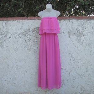 Bar III pink strapless side slit  maxi dress M